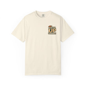 Cornhole T-Shirt — "Level Up Cornhole" Outdoor Game Tee (Take Your Game Outside)
