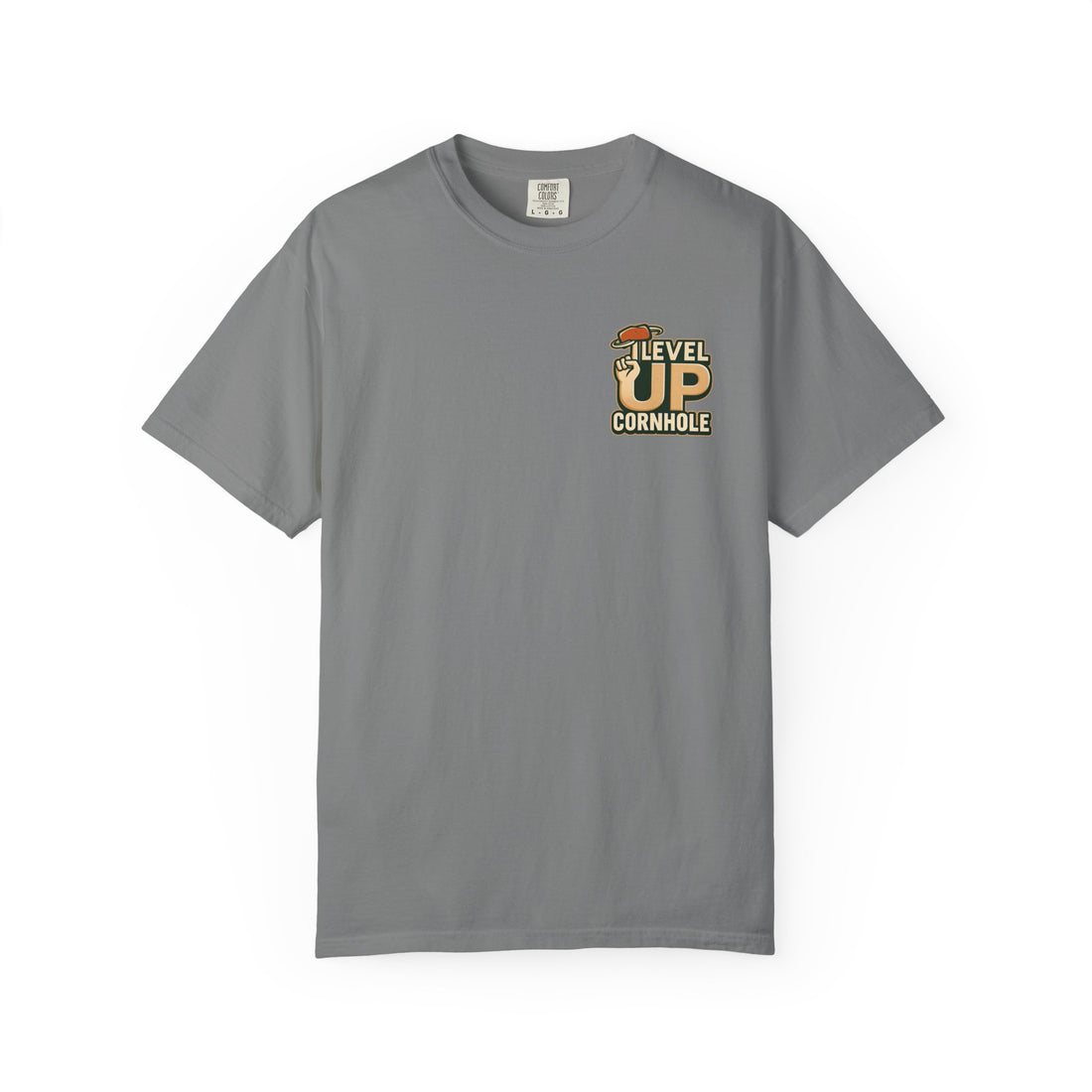 Cornhole T-Shirt — "Level Up Cornhole" Outdoor Game Tee (Take Your Game Outside)