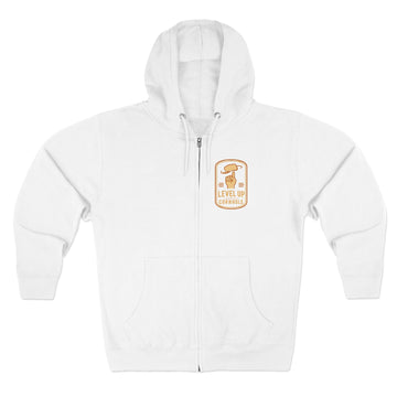 Level Up Cornhole Zip Hoodie — Cornhole Player Game Day Hoodie