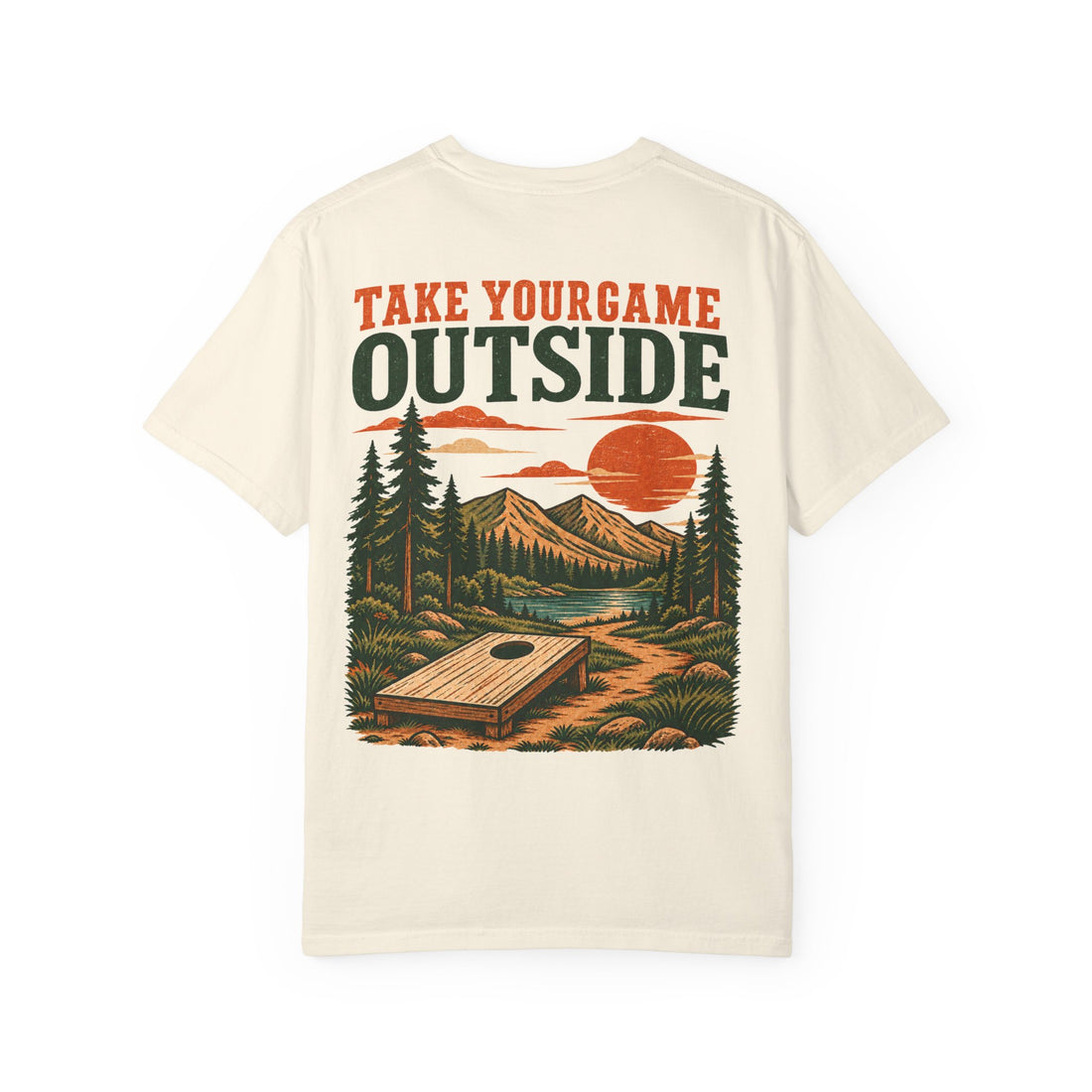 Cornhole T-Shirt — "Level Up Cornhole" Outdoor Game Tee (Take Your Game Outside)